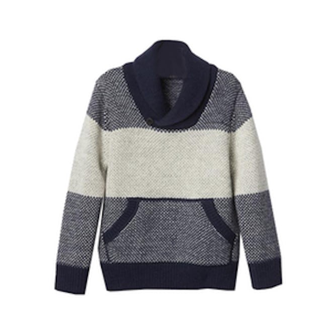 Single Stripe Shawlneck Sweater