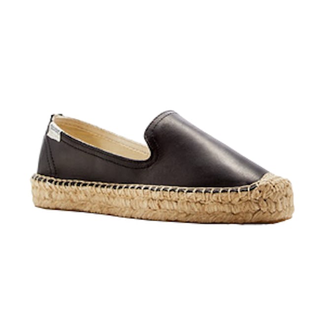 Leather Smoking Espadrille Flats