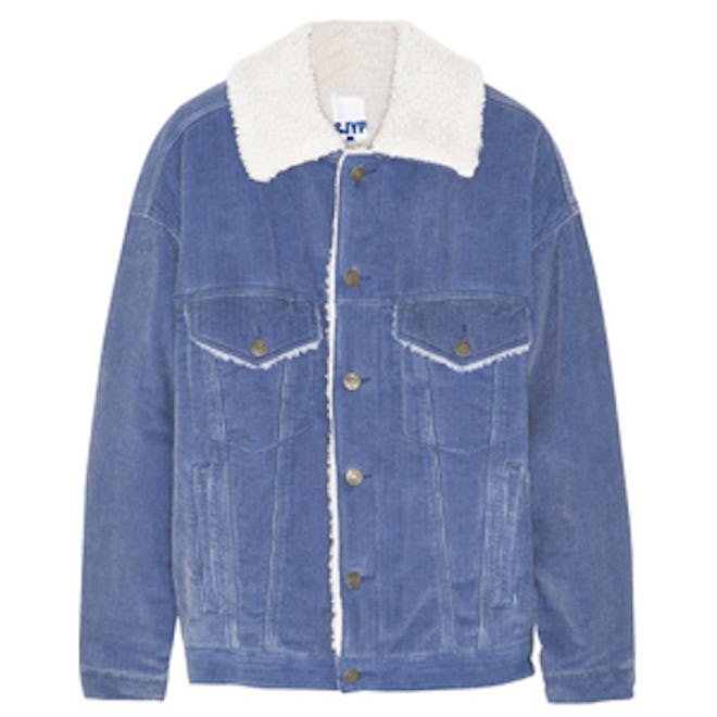 Faux Shearling-Lined Cotton-Corduroy Jacket