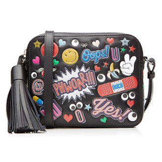 All Over Stickers Cross-Body Leather Bag