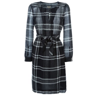 Checked Belted Dress