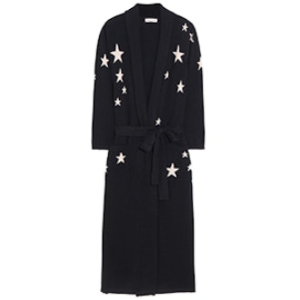 Star-Intarsia Cashmere Robe