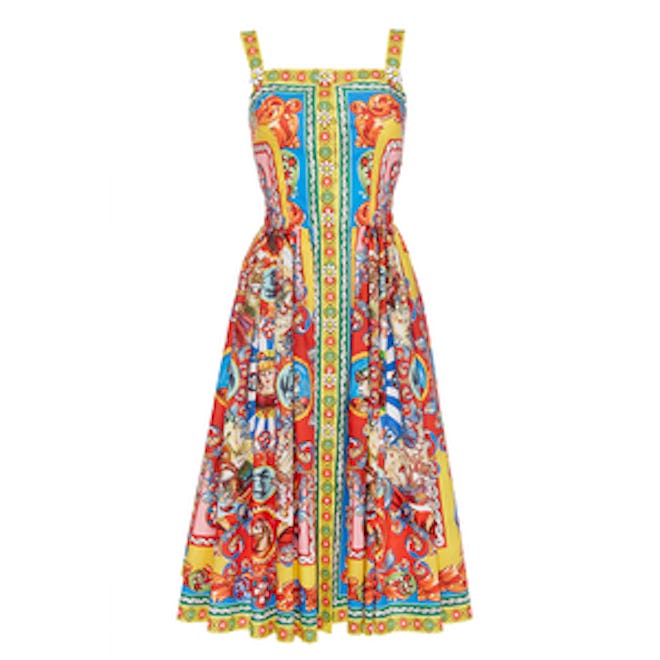 Cotton Multicolor Printed Sleeveless Dress