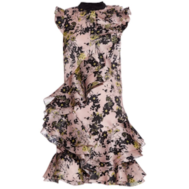 Elodia Floral Print Silk-Organza Dress