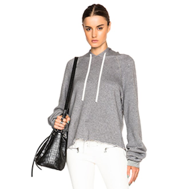 Oversized Cashmere Hoodie In Heather Gray