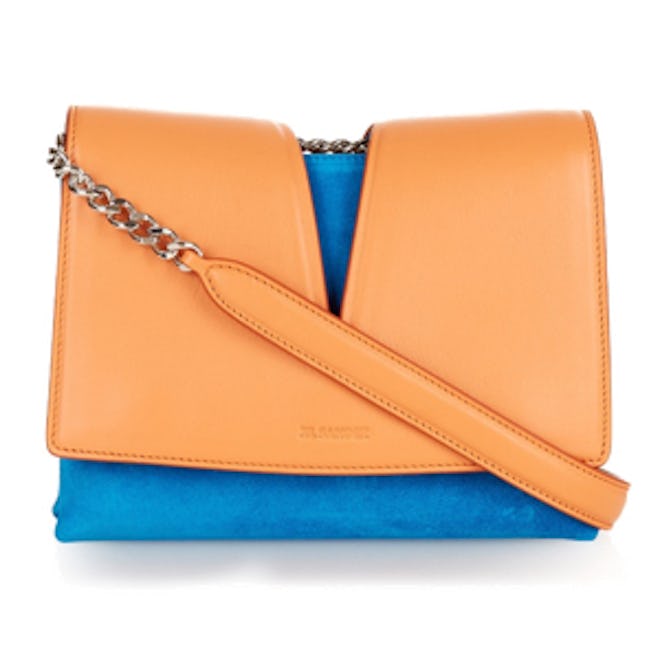 View Small Suede and Leather Cross-Body Bag