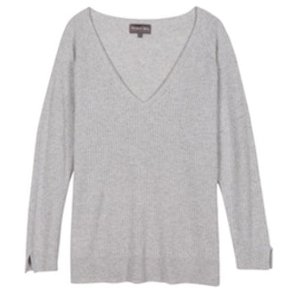 Ribbed V-Neck Sweater