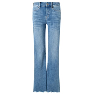 Blue Cropped Flare Lou Jeans