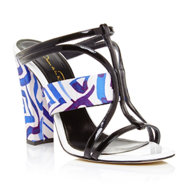 Silk And Patent Leather Lonni Sandals