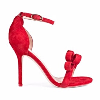 Shelby Bow Red Suede Heels