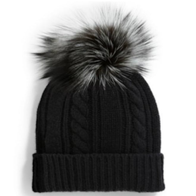 Cashmere Fur Pom-Pom Hat