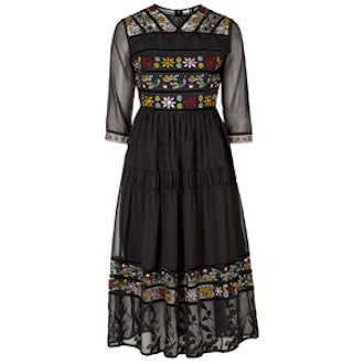 Embroidered Midi Dress