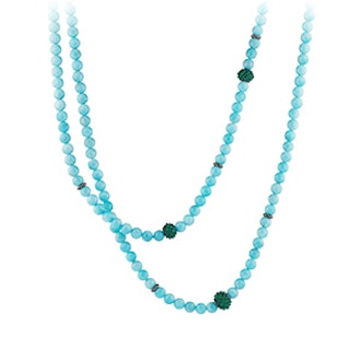 Osetra Bead Necklace with Amazonite and Green Onyx