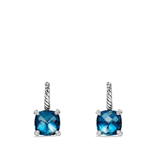 Drop Earrings with Hampton Blue Topaz and Diamonds