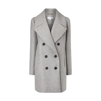 Grey Wool Double Breasted Coat