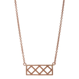 Rose Gold Petite Deco IX Pendant Necklace