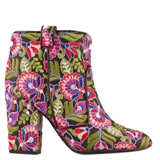 Pete Embroidered Canvas Ankle Boots