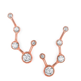 Rose Gold Big Dipper Diamond Constellation Earrings