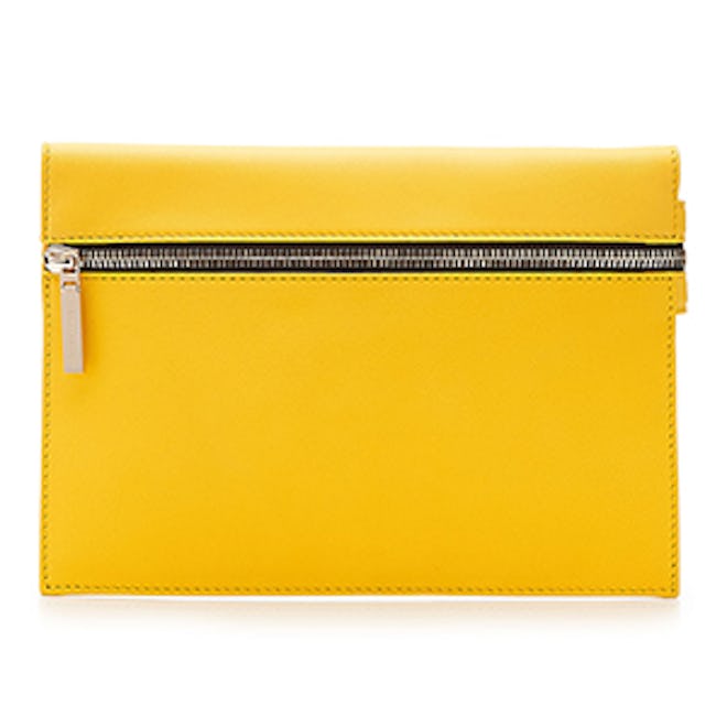Small Zip Leather Clutch