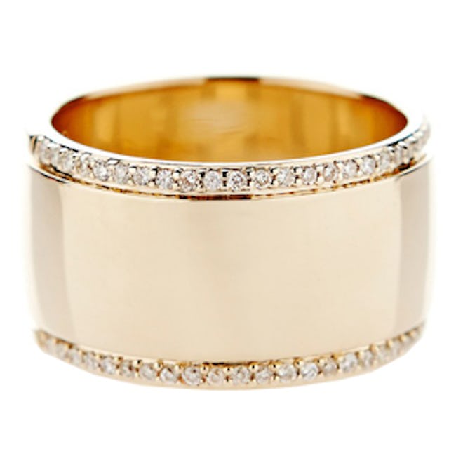 Pave Diamond & Yellow Gold Ring