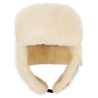 Canvas and Shearling Hat