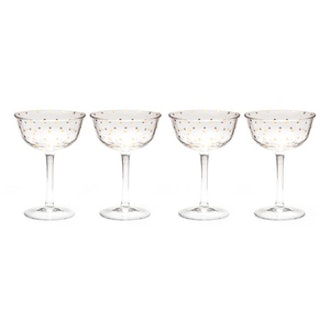 Golden Dot Champagne Coupe Glasses
