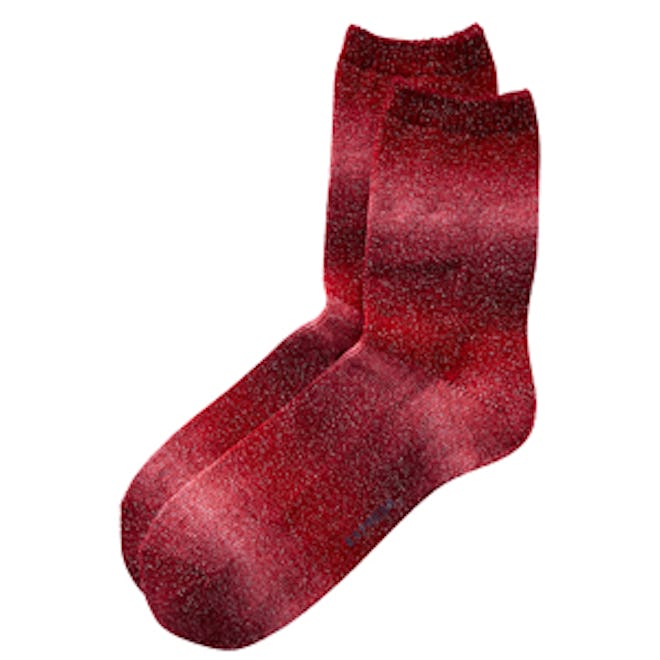 Red Ombre Shimmer Sock