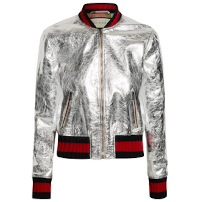 Metallic Leather Jacket