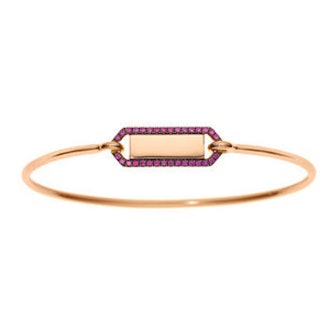 Personalized Ruby Rectangle Bangle