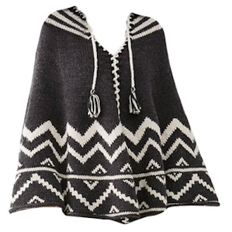Jacquard Sweater Poncho