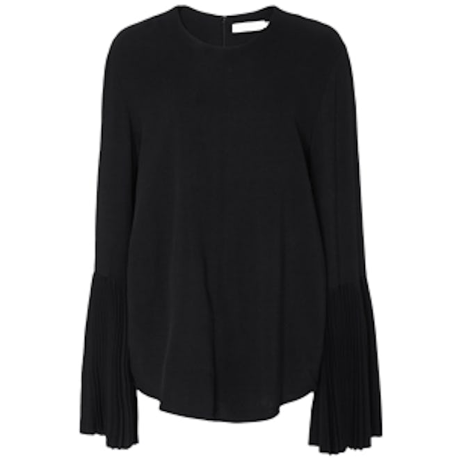 Viscose Pleated Bell Sleeve Top
