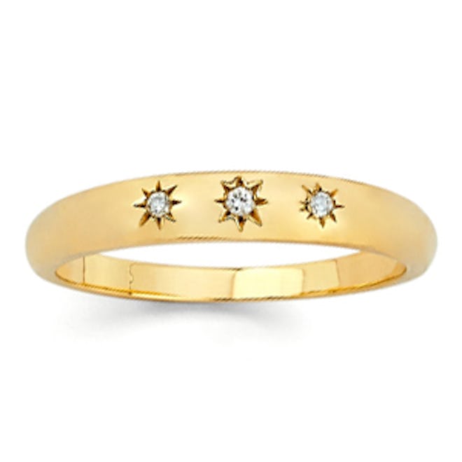 Star Set Diamond and Gold Ring