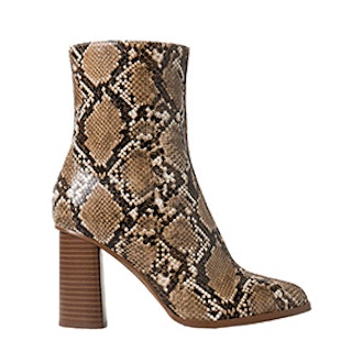 Snake-Effect Ankle Boots