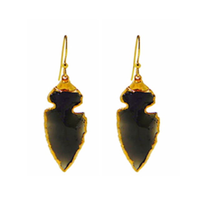 Obsidian Arrowhead Drop Earrings