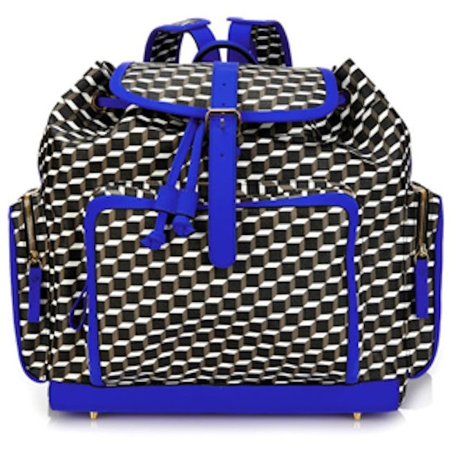 Cube Print Canvas Backpack