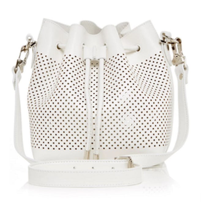 Leather Perforated Bucket Bag