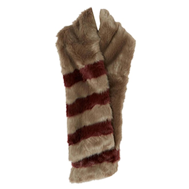 Faux Fur Horizontal Stripe Scarf