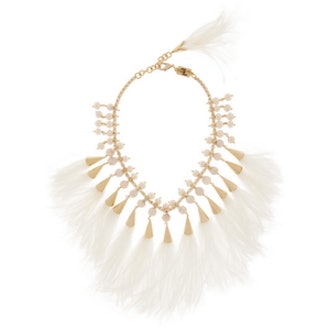 Feather and Pearl Faggio Necklace