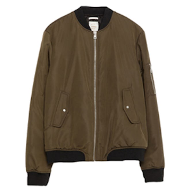 Moss Green Nylon Bomber