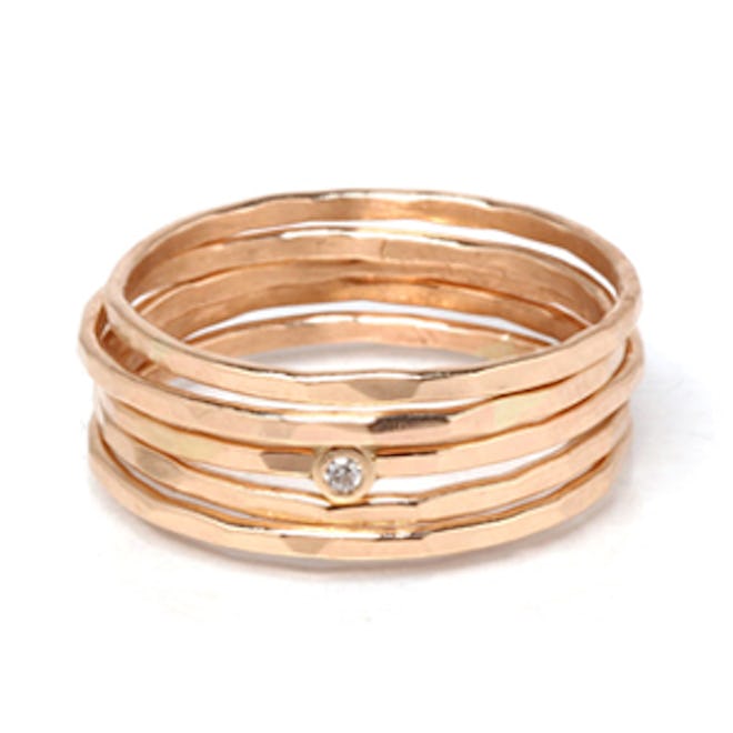 Hammered Rose Gold Stack Rings