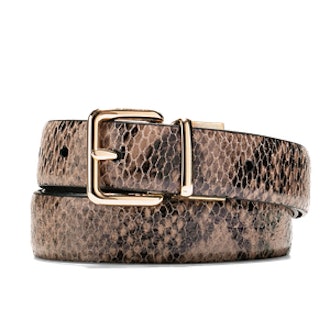 Reversible Snake Print Belt