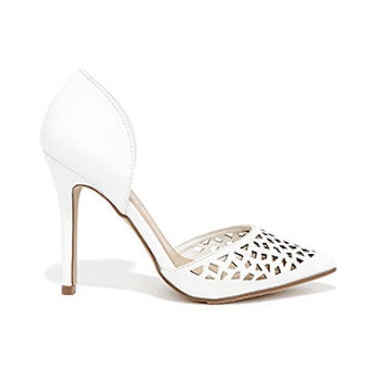 Sugar and Slice White Cutout D’Orsay Pumps