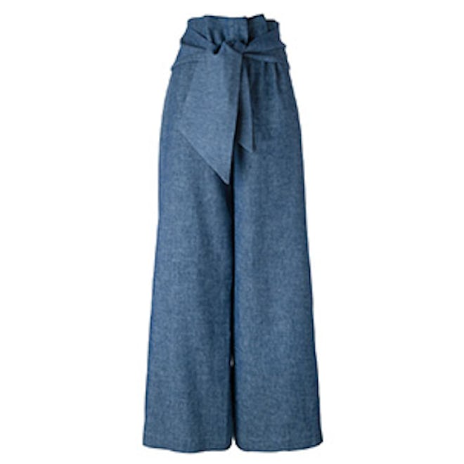 Wide Leg Tie Trousers