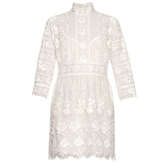 High-Neck Embroidered Dress