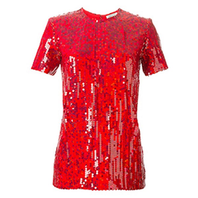 Sequined Short Sleeve Top