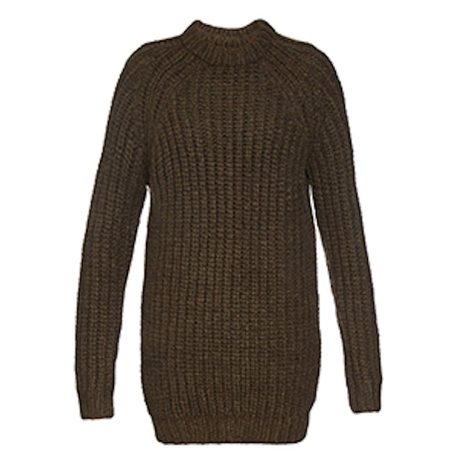 Fisherman Ribbed-Knit Sweater Dress
