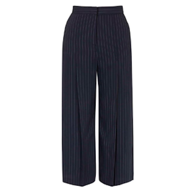 Wide Pinstripe Cropped Trousers