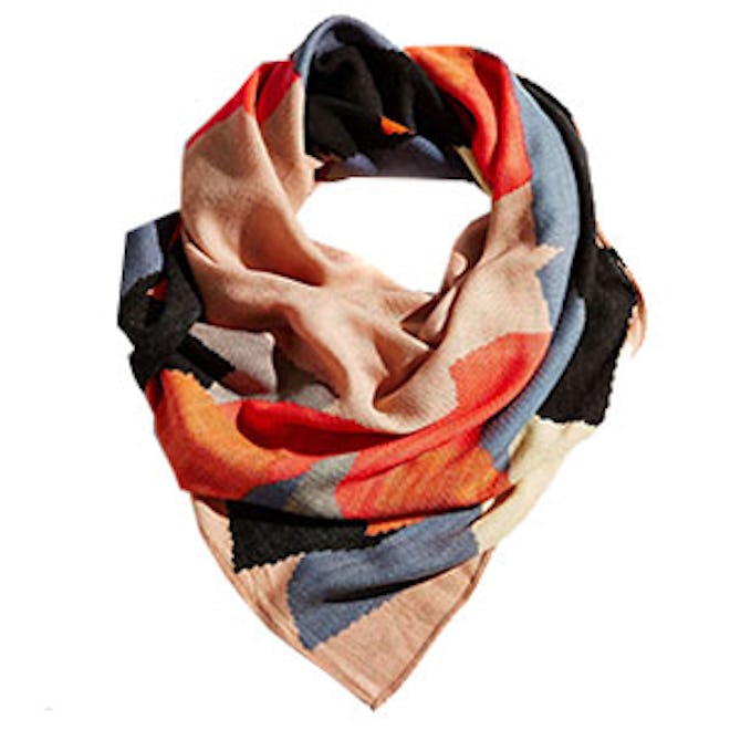 Painterly Brushed Square Scarf