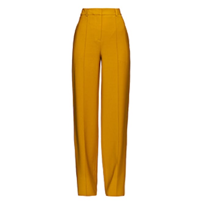 High-Waisted Wool-Crepe Trousers
