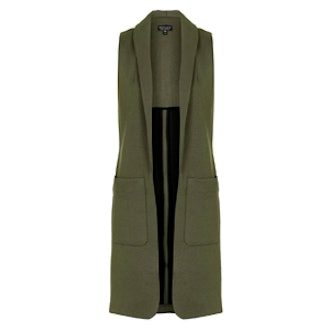 Shawl Collar Sleeveless Jacket